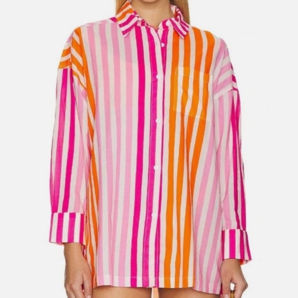 Beach Riot Alexa Top L/XL Striped Button Up NEW - Picture 1 of 6
